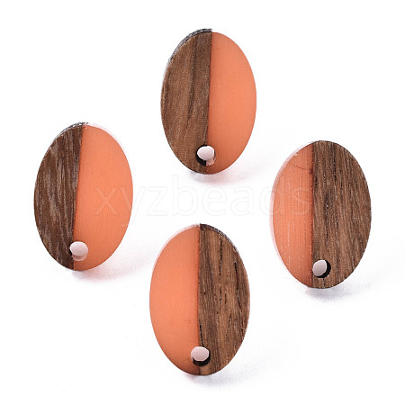 Resin & Walnut Wood Stud Earring Findings MAK-N032-004A-A05-1