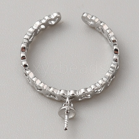 Brass Heart Wrap Open Cuff Ring Findings KK-WH0031-48P-1