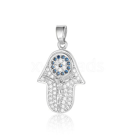 Brass Micro Pave Cubic Zirconia Pendants ZIRC-OY001-38P-1