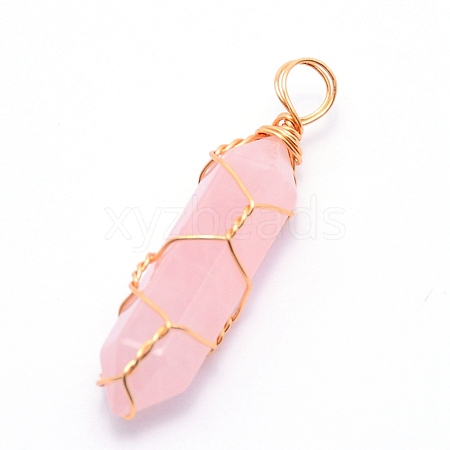 Natural Rose Quartz Pendants G-CJC0001-02G-08-1