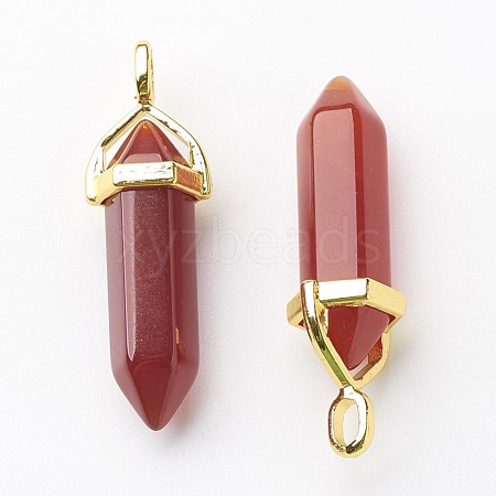 Natural Carnelian Double Terminated Pointed Pendants G-G902-B05-1