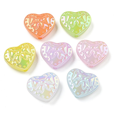 UV Plating Iridescent Acrylic Beads OACR-G039-18-1