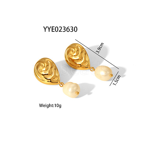 Stainless Steel Teardrop Stud Earrings for Women TU8100-2-1