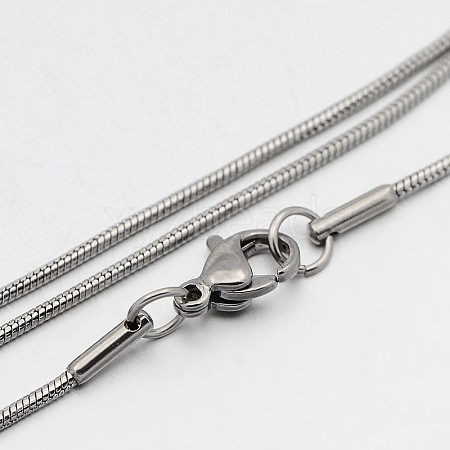 304 Stainless Steel Snake Chain Necklaces STAS-O053-44P-1