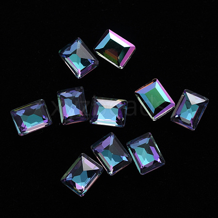 Rectangle Transparent Glass Cabochons MRMJ-T009-109B-1