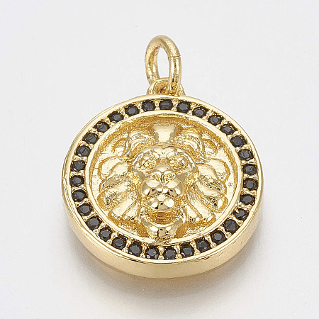 Brass Micro Pave Cubic Zirconia Pendants ZIRC-Q018-027G-1