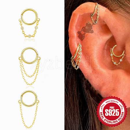 925 Sterling Silver Hoop Cartilage Earrings FS-WG5B1DD-05-1