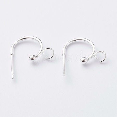 304 Stainless Steel Half Hoop Earrings STAS-Z028-B02-S-1