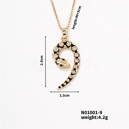 Trendy Snake Pendant Necklace MU5587-9-1