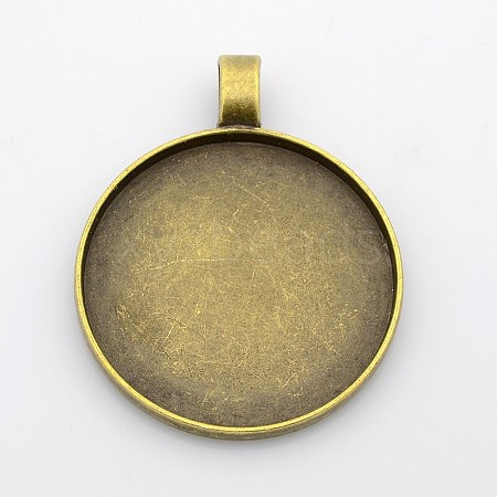 Alloy Pendant Cabochon Settings PALLOY-S602-AB-LF-1