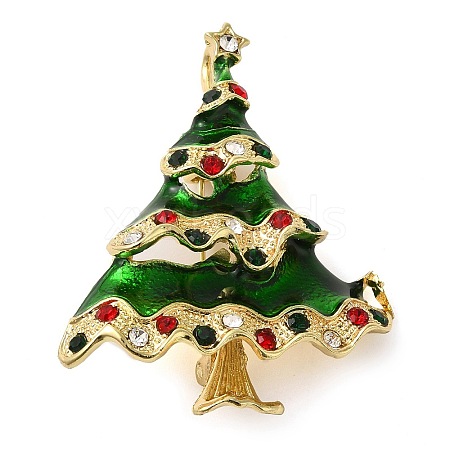 Christmas Alloy Colorful Rhinestone Brooches JEWB-U009-10D-1