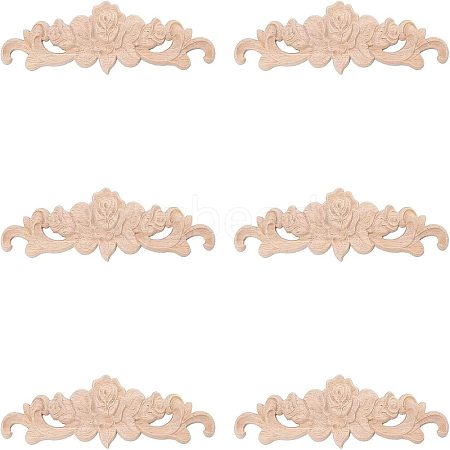 Olycraft Rubber Wood Carved Onlay Applique AJEW-OC0001-54A-1