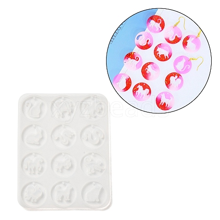 12 Chinese Zodiac Signs Flat Round DIY Silicone Molds SIMO-C012-04-1