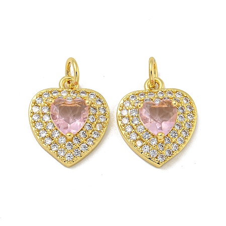 Brass Micro Pave Cubic Zirconia Charms KK-N254-133G-1