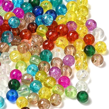 Transparent Crackle Glass Beads CCG-MSMC0002-04-M-1