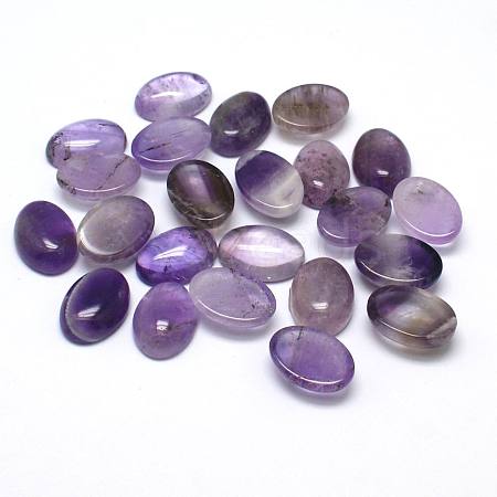 Natural Amethyst Gemstone Oval Cabochons G-J329-13-10x12mm-1