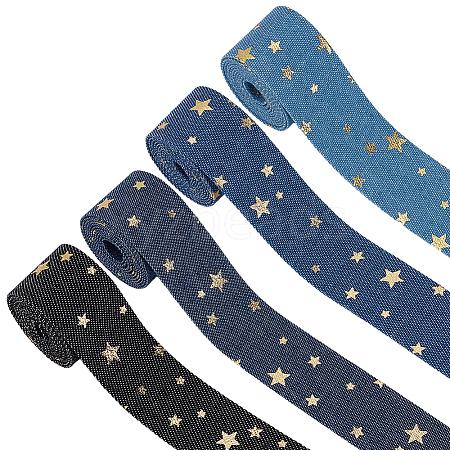 4M 4 Colors Polyester Denim Ribbon OCOR-CY0003-15-1