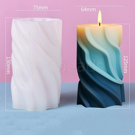 Wavy Pillar DIY Silicone Candle Molds PW-WG74984-06-1