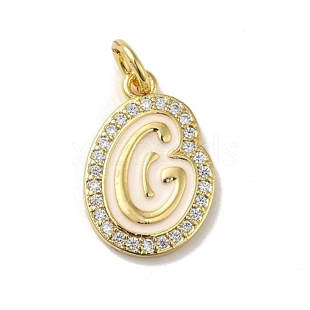 Brass Micro Pave Cubic Zirconia Pendants KK-K354-02G-G-1