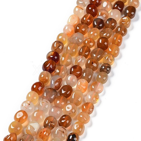 Natural Red Agate Beads Strands G-C038-02C-1