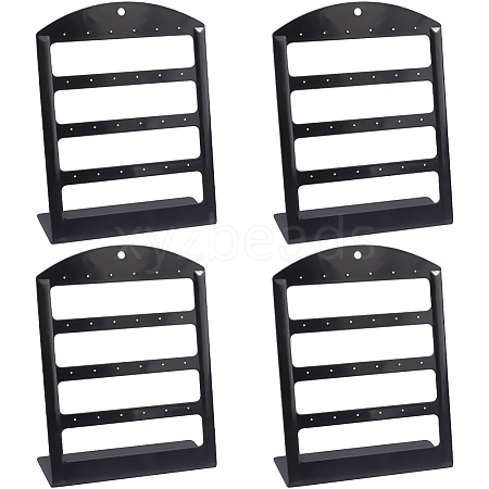 4-Tier L Shaped Acrylic Earring Organizer Display Stands ODIS-WH0099-65C-1