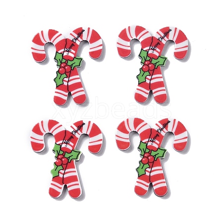Christmas Style Printed Acrylic Cabochons LS-MACR-O045-01F-1