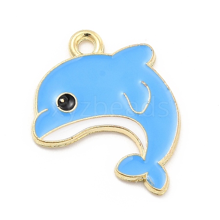 Sea Animal Alloy Enamel Pendants ENAM-D041-07A-1