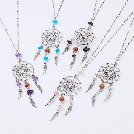 Alloy Pendant Necklaces NJEW-JN01820-1