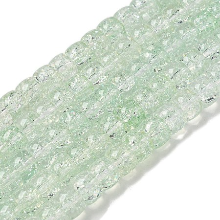 Transparent Spray Painting Crackle Glass Beads Strands GLAA-NH0001-05E-1