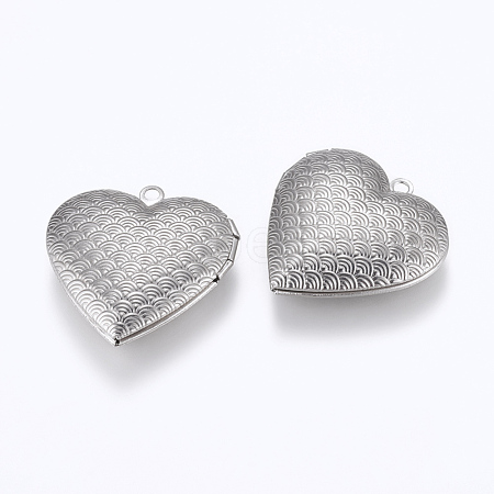 304 Stainless Steel Locket Pendants STAS-G146-23P-1