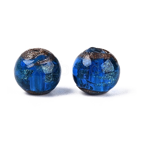 Handmade Gold Sand Lampwork Beads LAMP-N045-01A-04-1