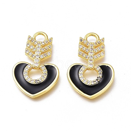 Brass Micro Pave Cubic Zirconia Pendants ZIRC-H102-04A-G-1