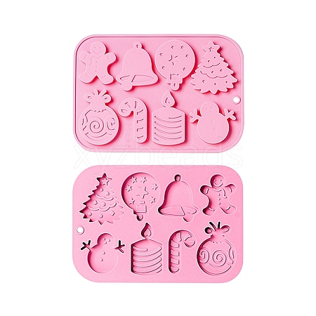 2Pcs DIY Christmas Theme Food Grade Silicone Molds DIY-CJ0002-13-1