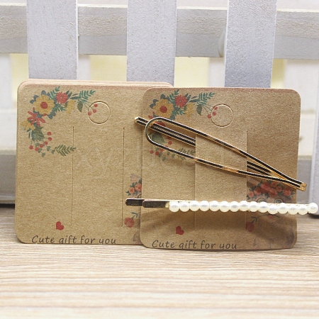 Square Paper Hair Clip Display Cards DIY-B061-01A-01-1