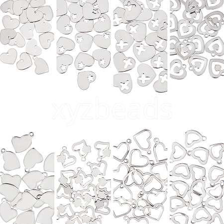 Unicraftale 128Pcs 8 Style 201 Stainless Steel Charms STAS-UN0029-48-1