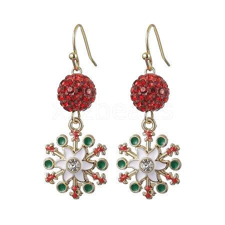 Alloy Enamel with Rhinestone Dangle Earrings EJEW-JE06079-1