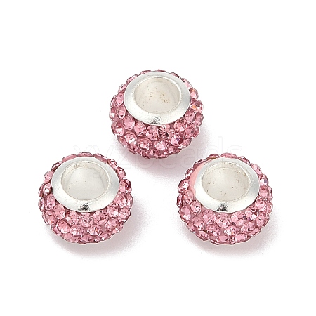 Alloy Rhinestone Clay Pave Beads ALRI-D300-03S-12-1