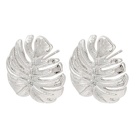 Brass Stud Earring Findings KK-Z099-04P-03-1