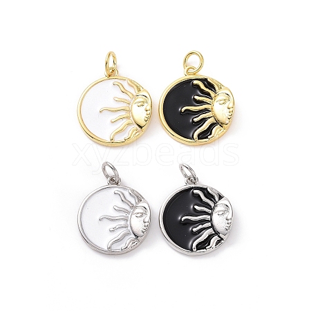 Rack Plating Brass Enamel Pendants ZIRC-C042-19-1