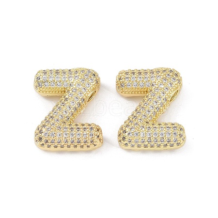 Brass Micro Pave Clear Cubic Zirconia Pendants KK-Z041-01G-Z-1