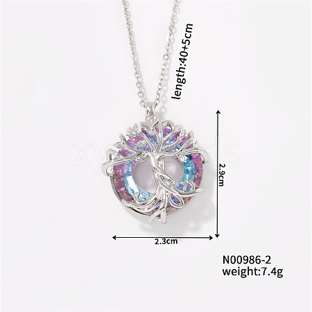 Fashionable gradient color crystal collarbone necklace with hollow design EN8005-2-1