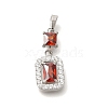 304 Stainless Steel Micro Pave Cubic Zirconia Pendants STAS-H228-03P-04-1