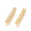 Brass Micro Pave Clear Cubic Zirconia Beads ZIRC-L088-17B-G-2