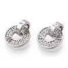 Rhodium Plated 925 Sterling Silver Micro Pave Cubic Zirconia Charms STER-T004-25P-3