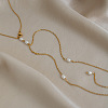 304 Stainless Steel and Natural Freshwater Pearl Tassel Y-shaped Lariat Necklaces for Women OF8673-2