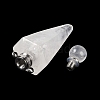 Natural Quartz Crystal Faceted Cone Openable Perfume Bottle Big Pendants G-L524-18P-11-3