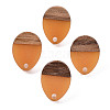 Resin & Walnut Wood Stud Earring Findings MAK-N032-006A-A03-1