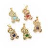 Brass Cubic Zirconia Pendants ZIRC-K089-12G-1