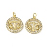 Real 18K Gold Plated Brass Micro Pave Clear Cubic Zirconia Pendants KK-E068-VB409-7-2