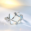 Brass & Opalite Finger Rings FS-WG78CCB-04-4